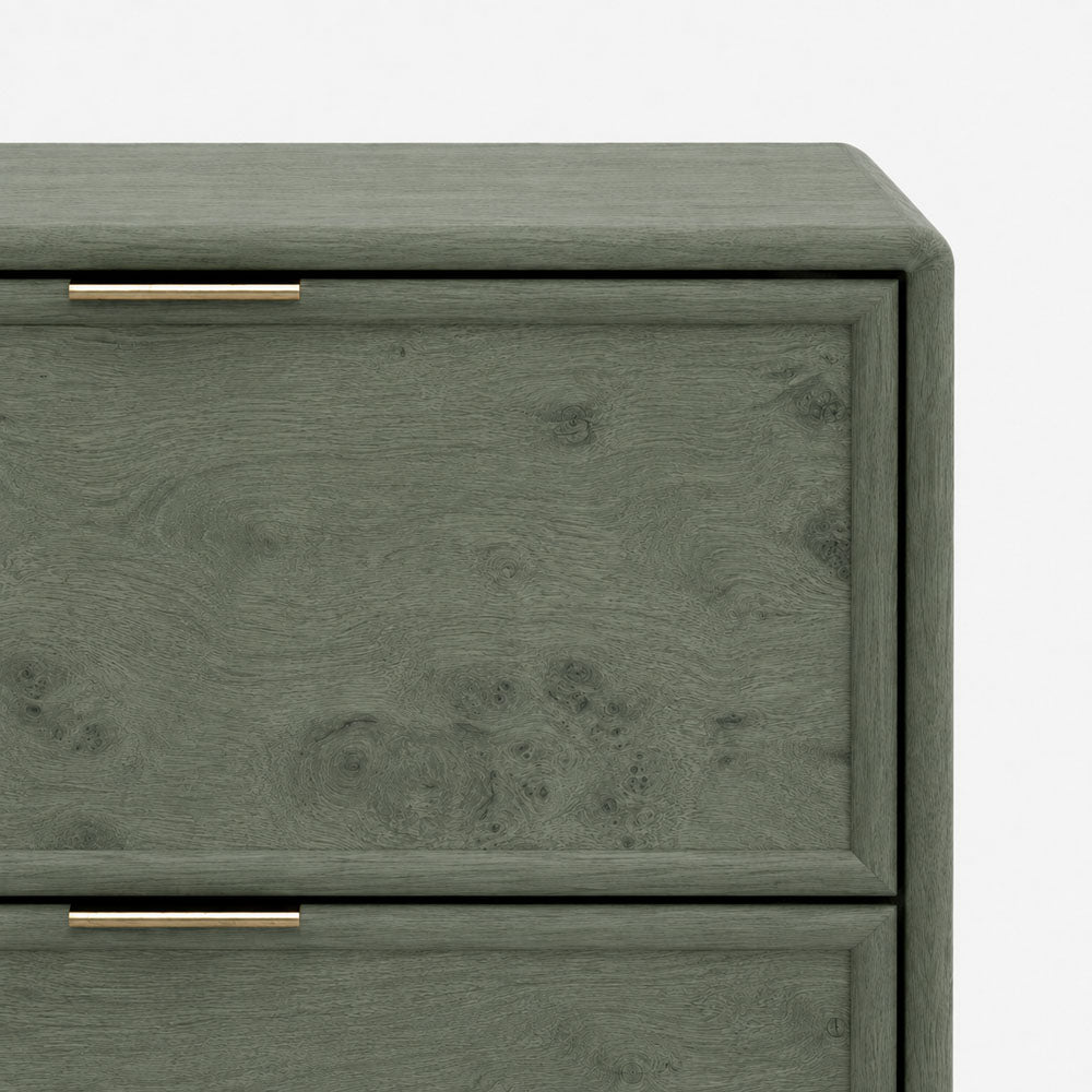 Aurelia Mango Wood Bedside Table | Green | Light Wood