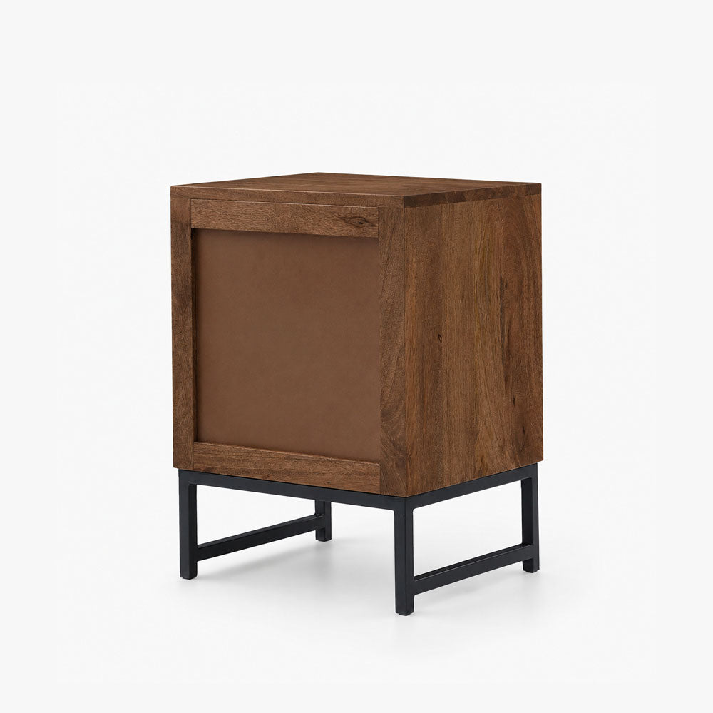 Roxana Mango Wood Side Table | Brown | Jute Side Table