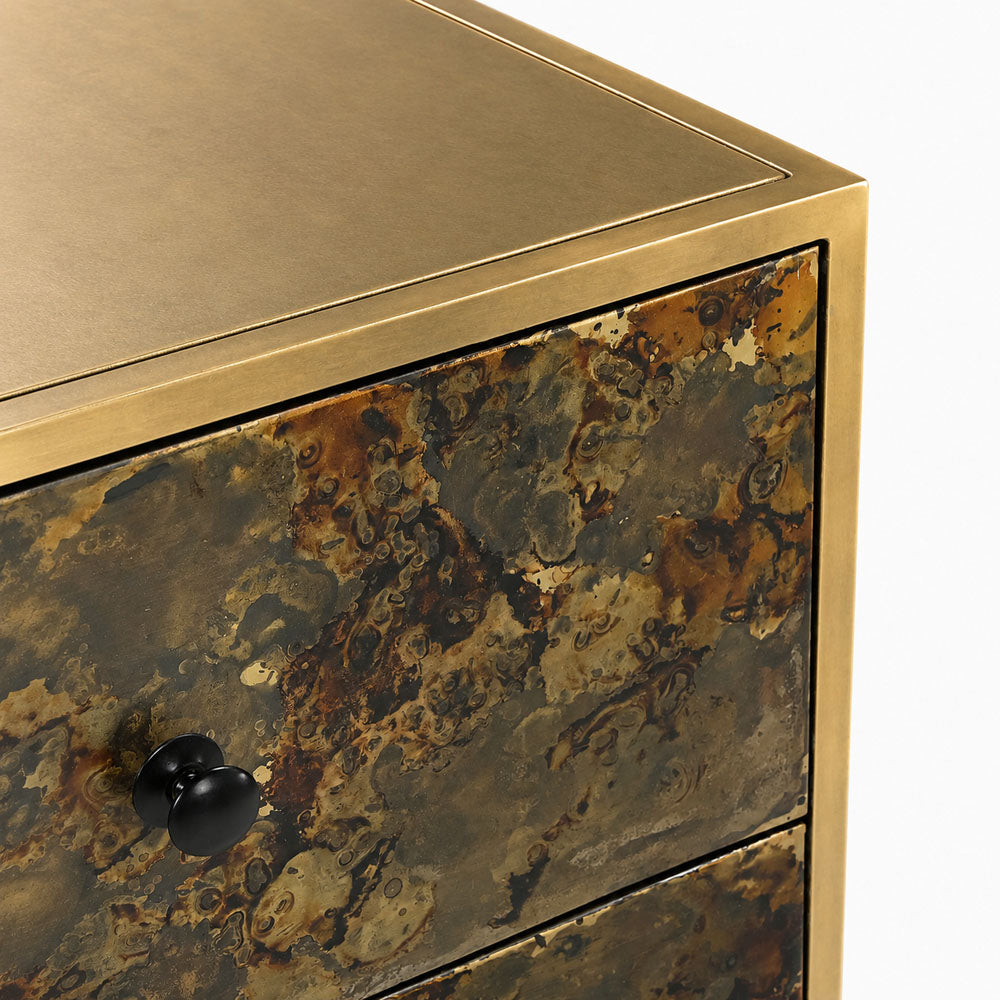 Luna Iron Bedside Table | Gold | Drawer Iron Bedside Table