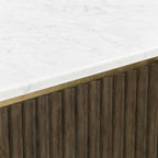 Celine Mango Wood Cabinet | Walnut | Door Marble Top Cabinet