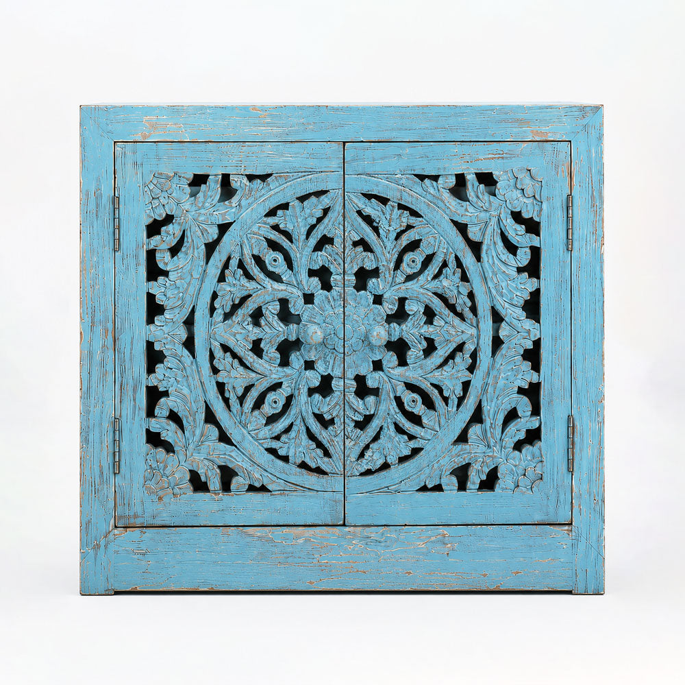 Sirena Mango Wood Cabinet | Blue Wash