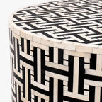 Ivy Bone Inlay Side Table | Black