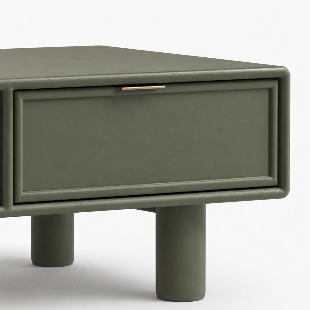 Aurelia Mango Wood Coffee Table | Green | Light Wood