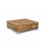 Caleb Reclaimed Wood Coffee Table | Natural | With Glass Top