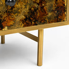 Luna Iron Bedside Table | Gold | Drawer Iron Bedside Table