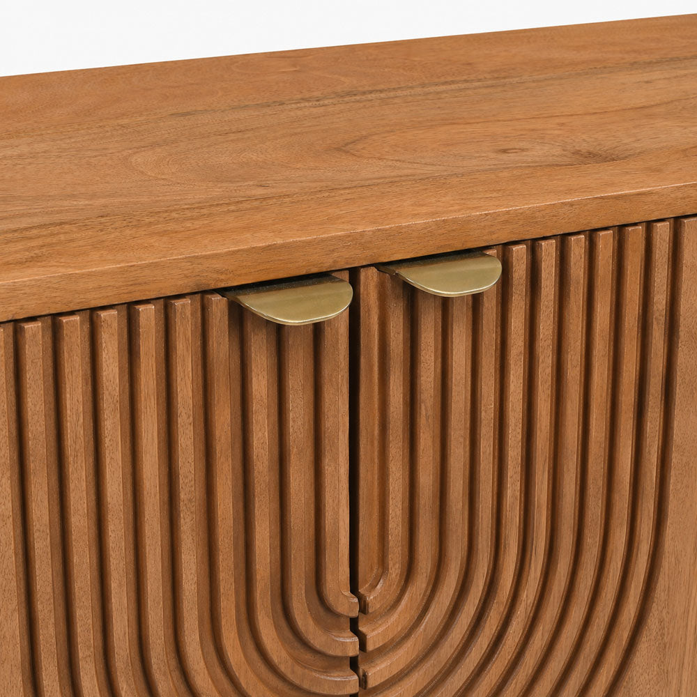 Aviso Mango Wood Media Unit | Honey