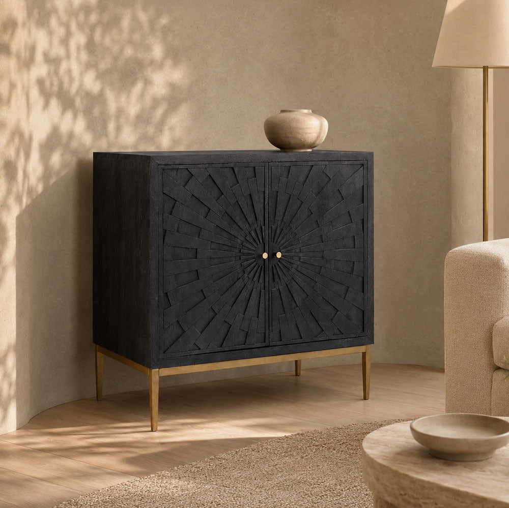 Brio Mango Wood Cabinet | Charcoal