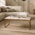 Arielle Natural Agate Coffee Table with Gold Iron Frame
