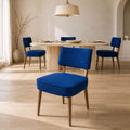 Hayes Blue Upholstered Polyester Dining Chair with Sturdy Rubberwood Frame (Set of 2)