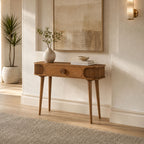 Sisal Scandinavian Mango Wood Console Table in Honey Finish