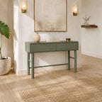 Aurelia Green Mango Wood Two Drawer Console Table