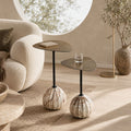 Zion Marble and Iron Nesting Side Tables - Set of 2 White End Tables