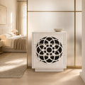 Serenity Hand-Carved Mango Wood Three Drawer Chest in White