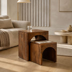 Sam Arched Mango Wood Nesting Side Tables - Set of 2