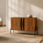 Dalton Mango Wood Two Door Wooden Cabinet - Minimalist Storage Solution