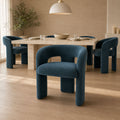 Hemlock Textured Green Polyester Upholstered Dining Chair with Wraparound Seat Design
