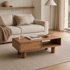 Aurelia Mango Wood Coffee Table with Hidden Storage - Honey Finish