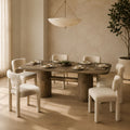 Beck Mango Wood 6-Seater Dining Table - Walnut Finish with Cylindrical Legs