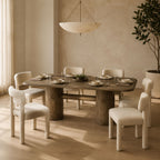 Beck Mango Wood 6-Seater Dining Table - Walnut Finish with Cylindrical Legs