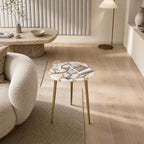 Corin Agate and Metal Side Table with Gold-Finished Base