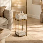 Ford Terrazzo and Iron Two-Tier Side Table