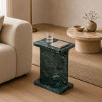 Julian Solid Green Marble Sculptural Side Table