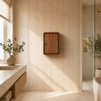 Lux Sculpted Mango Wood Single Door Storage Cabinet - Brown Finish