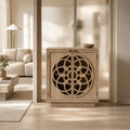 Serenity Hand-Carved Mango Wood 3-Drawer Storage Cabinet - Natural Finish