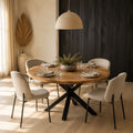 Harrison 4-Seater Industrial Mango Wood Dining Table with Iron X-Base