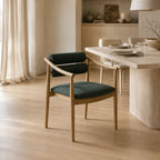 Linden Acacia Wood Upholstered Dining Chair | Green