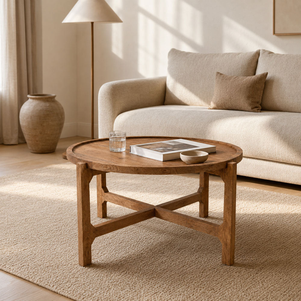 Nina Natural Mango Wood Coffee Table for Living Room