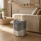 Marina Iron Side Table - Modern Abstract Accent Table with Mercury Finish