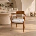 Grove Mid-Century Modern Teak Finish Rubberwood Upholstered Dining Chair | Gray Polyester