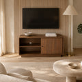 Lux Solid Mango Wood One Door Media Unit - Brown TV Stand