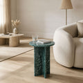 Maya Solid Natural Marble Side Table with Polished Circular Top