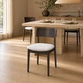 Naomi Modern Upholstered Dining Chair - Walnut Polyester & Teak-Finished Rubberwood Seating